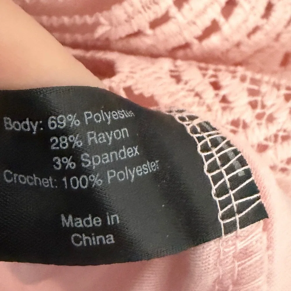 Lane Bryant Pink Crochet Lace Overlay Sleeveless Tank Top Plus Size 14/16 NEW